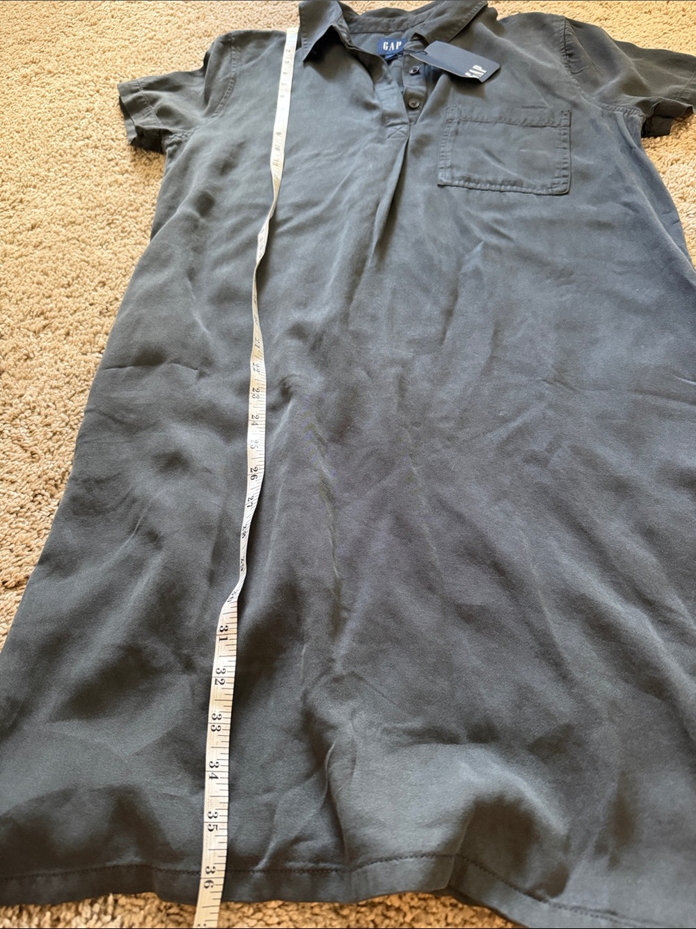 GAP Short-Sleeve Polo Dress in Charcoal Gray - Picture 4 of 4